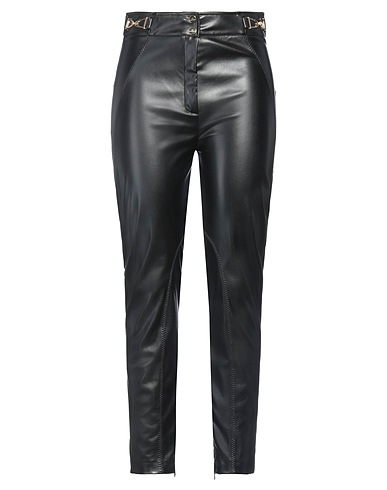 ELISABETTA FRANCHI Casual trouser Black 100% Polyester, Polyurethane coated
