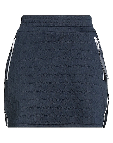 GUESS Mini skirt Navy blue 66% Polyester, 32% Cotton, 2% Elastane