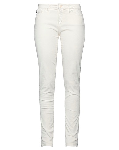 LOVE MOSCHINO Casual pants White 60% Cotton, 38% Viscose, 2% Elastane