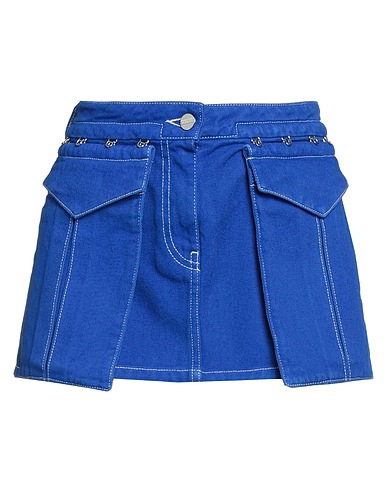 DION LEE Denim skirt Bright blue 100% Cotton