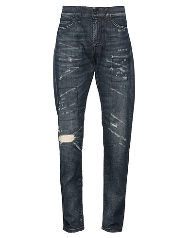 ROŸ ROGER'S Denim trousers Blue 98% Cotton, 2% Elastane