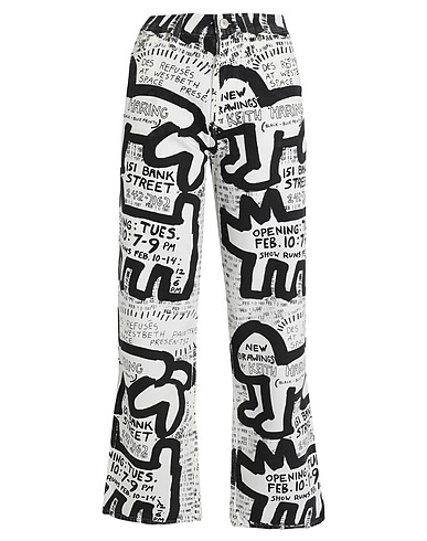 TOMMY JEANS x KEITH HARING Denim pants White 100% Cotton