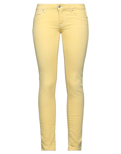 ROŸ ROGER'S Denim pants Yellow 98% Cotton, 2% Elastane