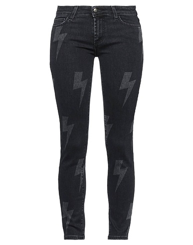 ROŸ ROGER'S Denim pants Black 96% Cotton, 4% Elastane