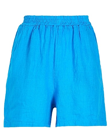 8 by YOOX Shorts & Bermuda LINEN PULL-ON SHORTS
 Azure 100% Linen