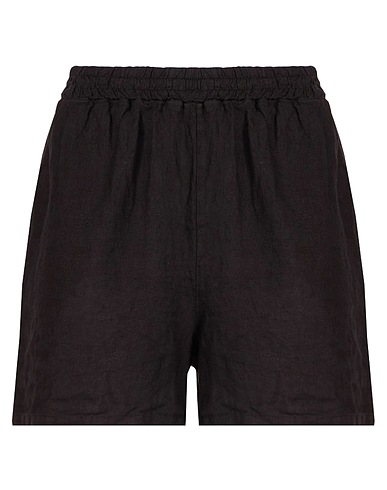 8 by YOOX Shorts & Bermuda LINEN PULL-ON SHORTS
 Black 100% Linen