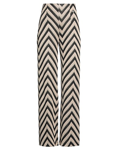 BERNA Casual trouser Beige 78% Viscose, 14% Metallic fiber, 6% Polyester, 2% Elastane