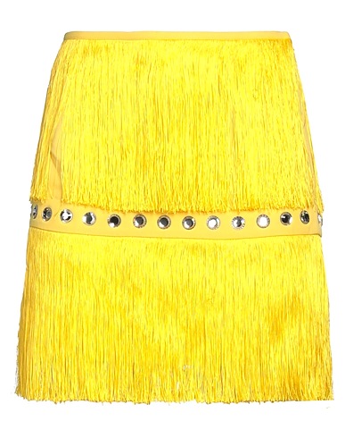 SARA BATTAGLIA Mini skirt Yellow 72% Acetate, 28% Viscose, Epoxide resin