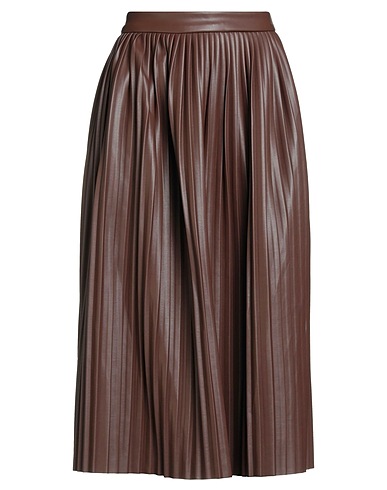 JIJIL Midi skirt Chocolate brown 100% Polyester, Polyurethane