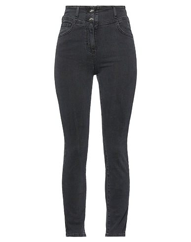 LIU •JO Denim pants Black 98% Cotton, 2% Elastane