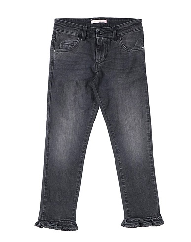 MISS BLUMARINE Denim trousers Black 99% Cotton, 1% Elastane