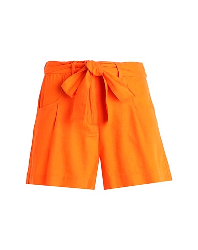 VERO MODA Shorts & Bermuda Orange 55% Linen, 45% Viscose