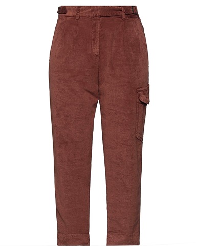 WHITE SAND Casual trouser Brown 64% Cotton, 33% Viscose, 3% Elastane