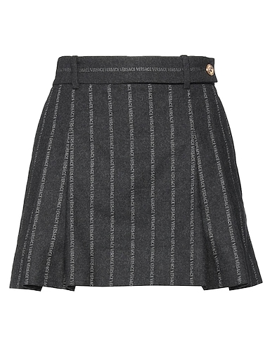 VERSACE Mini skirt Charcoal 96% Virgin Wool, 4% Cotton
