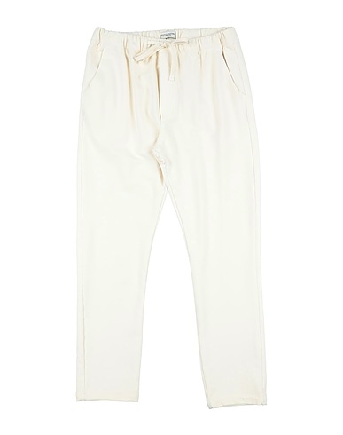 PAOLO PECORA Casual trouser Off white 95% Cotton, 5% Elastane