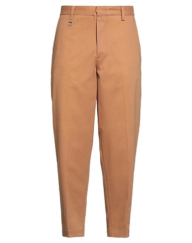 PAOLO PECORA Casual trouser Camel 98% Cotton, 2% Elastane