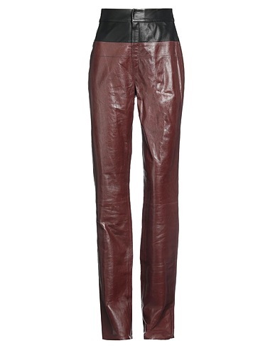 ZEYNEP ARCAY Casual trouser Chocolate brown 100% Lambskin