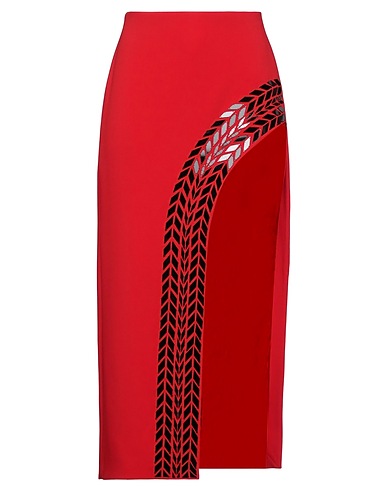 DAVID KOMA Midi skirt Red 52% Acetate, 45% Viscose, 3% Elastane, Acrylic