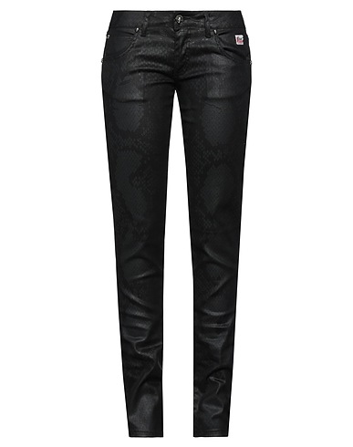 ROŸ ROGER'S Pantaloni jeans Nero 98% Cotone, 2% Elastan