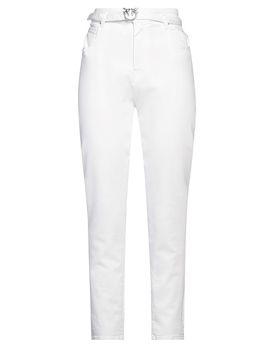 PINKO Denim trousers White 43% Cotton, 30% Viscose, 20% Lyocell, 5% Elastomultiester, 2% Elastane