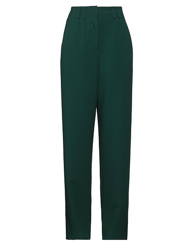 MERCI ITALIA Casual trouser Dark green 83% Polyester, 13% Viscose, 4% Elastane