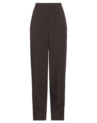 MERCI ITALIA Casual trouser Chocolate brown 83% Polyester, 13% Viscose, 4% Elastane