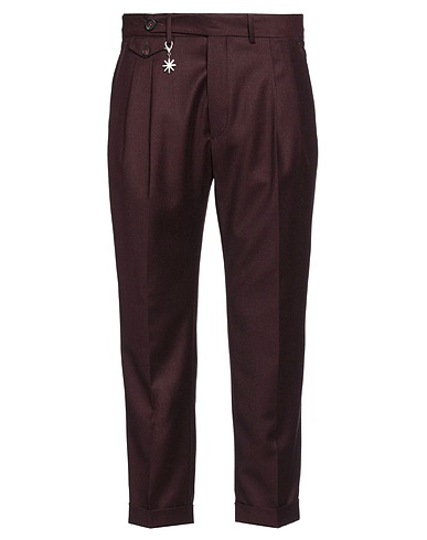 MANUEL RITZ Casual trouser MARZOTTO FOR MANUEL RITZ Burgundy 99% Virgin Wool, 1% Elastane