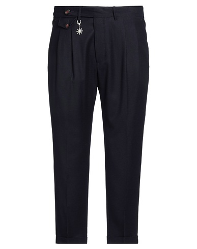 MANUEL RITZ Casual pants MARZOTTO FOR MANUEL RITZ Midnight blue 99% Virgin Wool, 1% Elastane