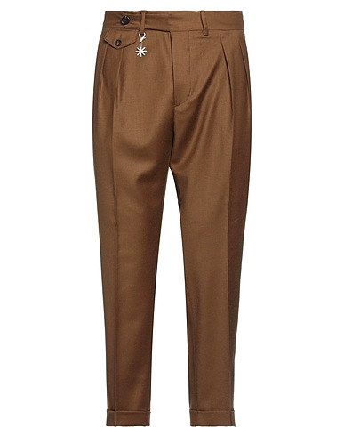 MANUEL RITZ Casual pants MARZOTTO FOR MANUEL RITZ Khaki 99% Virgin Wool, 1% Elastane