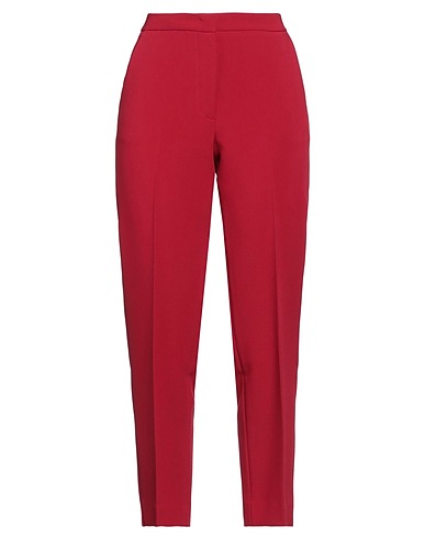 MERCI ITALIA Casual trouser Red 83% Polyester, 13% Viscose, 4% Elastane