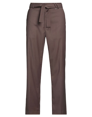 I'M BRIAN Casual trouser Dark brown 70% Polyester, 28% Viscose, 2% Elastane