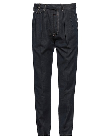 LARDINI Denim trousers Blue 66% Cotton, 17% Acrylic, 17% Wool, Polyester