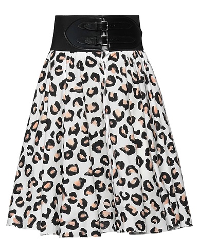 ALAÏA Mini skirt White 100% Cotton, Calfskin