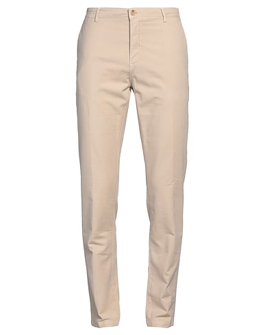 YAN SIMMON Casual pants Beige 98% Cotton, 2% Elastane