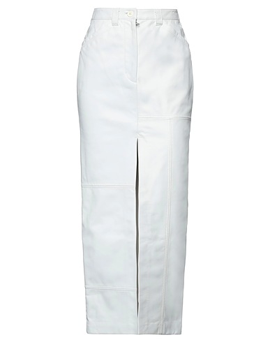 SUNNEI Maxi Skirts White 100% Soft Leather