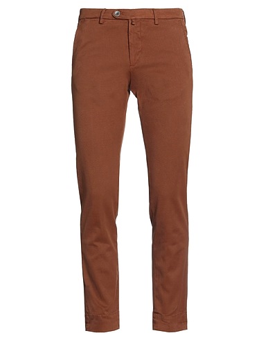 B SETTECENTO Casual trouser Tan 97% Cotton, 3% Elastane