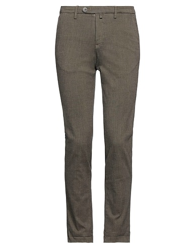 B SETTECENTO Casual trouser Khaki 46% Cotton, 34% Polyester, 17% Viscose, 3% Elastane