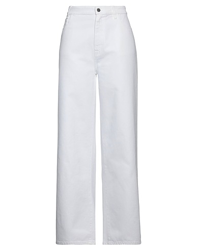 RAF SIMONS Denim trousers White 100% Cotton