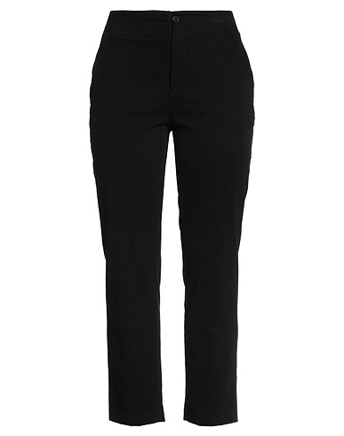 EUROPEAN CULTURE Casual trouser Black 56% Modal, 40% Cotton, 4% Elastane