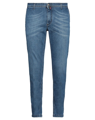 B SETTECENTO Denim trousers Blue 98% Cotton, 2% Elastane