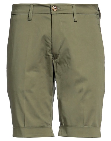 BULGARINI Shorts & Bermuda Military green 97% Cotton, 3% Elastane