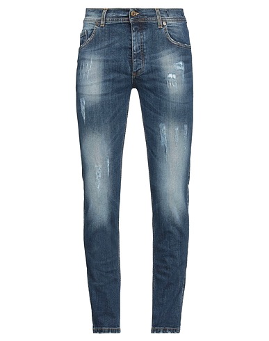 EXIBIT Denim trousers Blue 98% Cotton, 2% Elastane