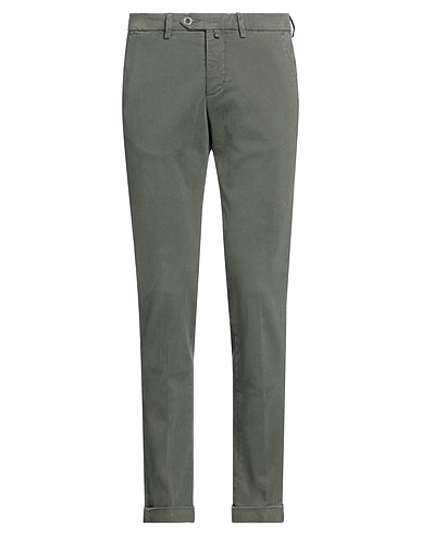 B SETTECENTO Casual trouser Military green 98% Cotton, 2% Elastane