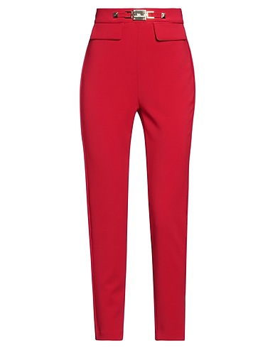ELISABETTA FRANCHI Casual trouser Red 96% Polyacrylic, 4% Elastane