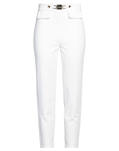 ELISABETTA FRANCHI Casual pants White 96% Polyacrylic, 4% Elastane