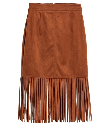 GLAMOROUS Midi skirt Brown 100% Polyester