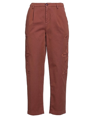 I LOVE MP Pantalone Marrone 98% Cotone, 2% Elastan