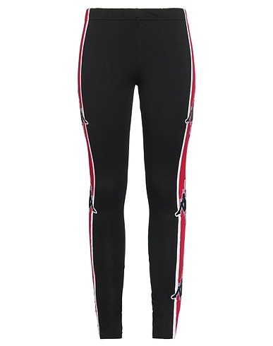 MARCELO BURLON x KAPPA Leggings Black 95% Cotton, 5% Elastane