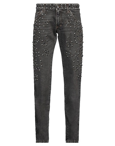 DOLCE&GABBANA Denim pants Black 60% Cotton, 35% Metallic fiber, 5% Polyester