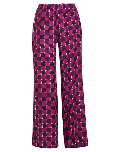 8 by YOOX Casual trouser PRINTED LINEN PULL-ON PANTS
 Plum 100% Linen